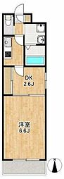 ドミール所沢5 1DKの間取図画像