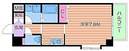 クレール高殿ラクラス高殿 1Kの間取図画像