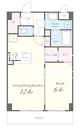ピエールエスポア 2階1LDKの間取り