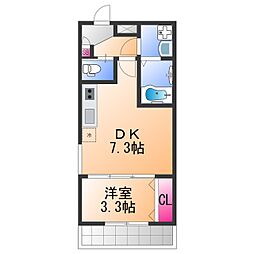 ジーメゾンエトワール和泉大宮 1DKの間取図画像