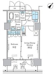 HARUMIFLAGPORTVILLAGEC棟 1LDKの間取図画像