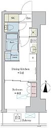 ブリリアイスト錦糸公園 1DKの間取図画像