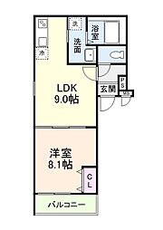 大阪市淀川区新高6丁目アパート 1LDKの間取図画像