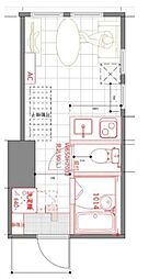 吉祥寺カリス ワンルームの間取図画像
