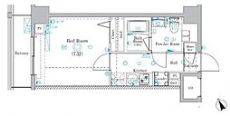 AZEST千住大橋 1Kの間取図画像