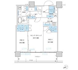 パークシティ柏の葉キャンパスザ・ゲートタワーウエスト 2LDKの間取図画像