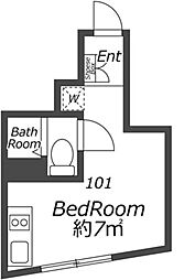 メゾンファーストスター ワンルームの間取図画像