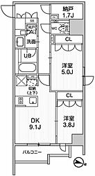 シーズンフラッツ新大塚 2階2SDKの間取り