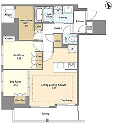 オアーゼ日暮里レジデンス 6階2SLDKの間取り