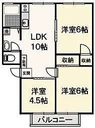 グランディ南行徳 1階3LDKの間取り