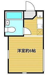 ウイング東小金井 2階ワンルームの間取り