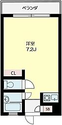フラット秀 ワンルームの間取図画像