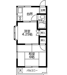コーポマリッド 2Kの間取図画像