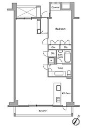 レジディア北新宿 1LDKの間取図画像