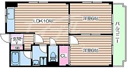 カームハイツ 2LDKの間取図画像