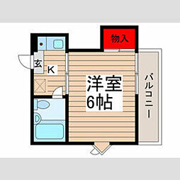 KTドミール 1Kの間取図画像