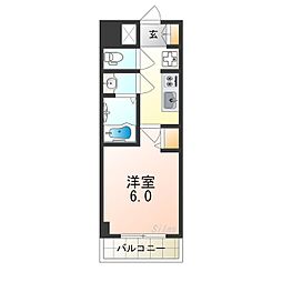 スプランディッド天王寺パークサイド 1Kの間取図画像