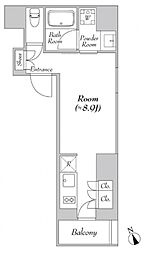 カナルフロント芝浦 ワンルームの間取図画像