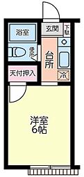 鶴川ハイツ 1Kの間取図画像
