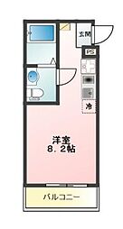 Glanz氷川町 ワンルームの間取図画像