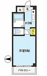 ハイツ桐原 1Kの間取図画像