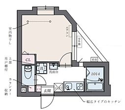 クリスタルコート新江古田 1Kの間取図画像
