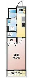 船橋市前原西8丁目アパート 1Kの間取図画像