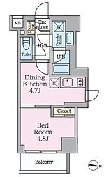 HYs MINOWA II 2階1DKの間取り