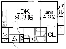 ソリティア光善寺 1LDKの間取図画像