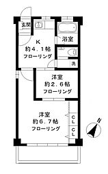日東ビル 1階2Kの間取り