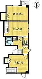 セ・メナージュ 3階2DKの間取り