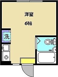 ルミエール代田 1階ワンルームの間取り