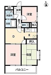 ハイネス東村山 1階3DKの間取り