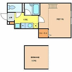 サンウィッシュ 1階1Kの間取り