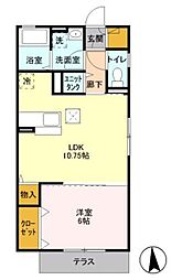 ディアベルジュ 1LDKの間取図画像