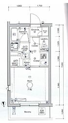 dips墨田リバーサイド 1Kの間取図画像