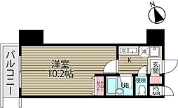 ダイヤマンション 10階1Kの間取り
