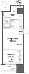 グランハイツ高田馬場 1DKの間取図画像