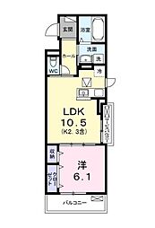 キー ウェスト 1LDKの間取図画像