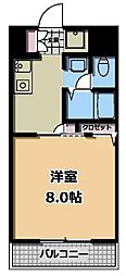 京王動物園線 多摩動物公園駅 徒歩4分の賃貸マンション 3階1Kの間取り