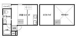 JR東海道・山陽本線 元町駅 徒歩12分の賃貸アパート 2階ワンルームの間取り