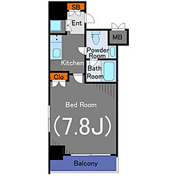 セジョリ目黒 5階1Kの間取り