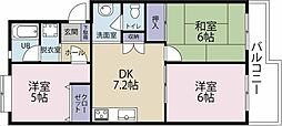 ルミエール田中 3階2SLDKの間取り