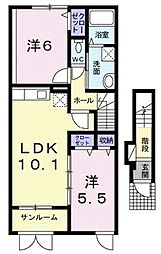 セレノコルソ 2LDKの間取図画像