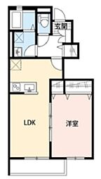 Clair Yuzu 1階1LDKの間取り