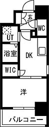 ワールドアイ大阪West Gate 1DKの間取図画像