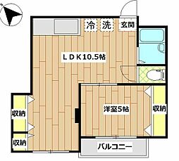エクセルワコー 1LDKの間取図画像