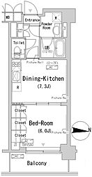 ParkAxis辰巳STAGE 1DKの間取図画像