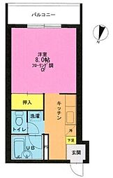 ジックス久が原 3階1Kの間取り