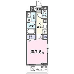 ヒカルサ東川口 1Kの間取図画像